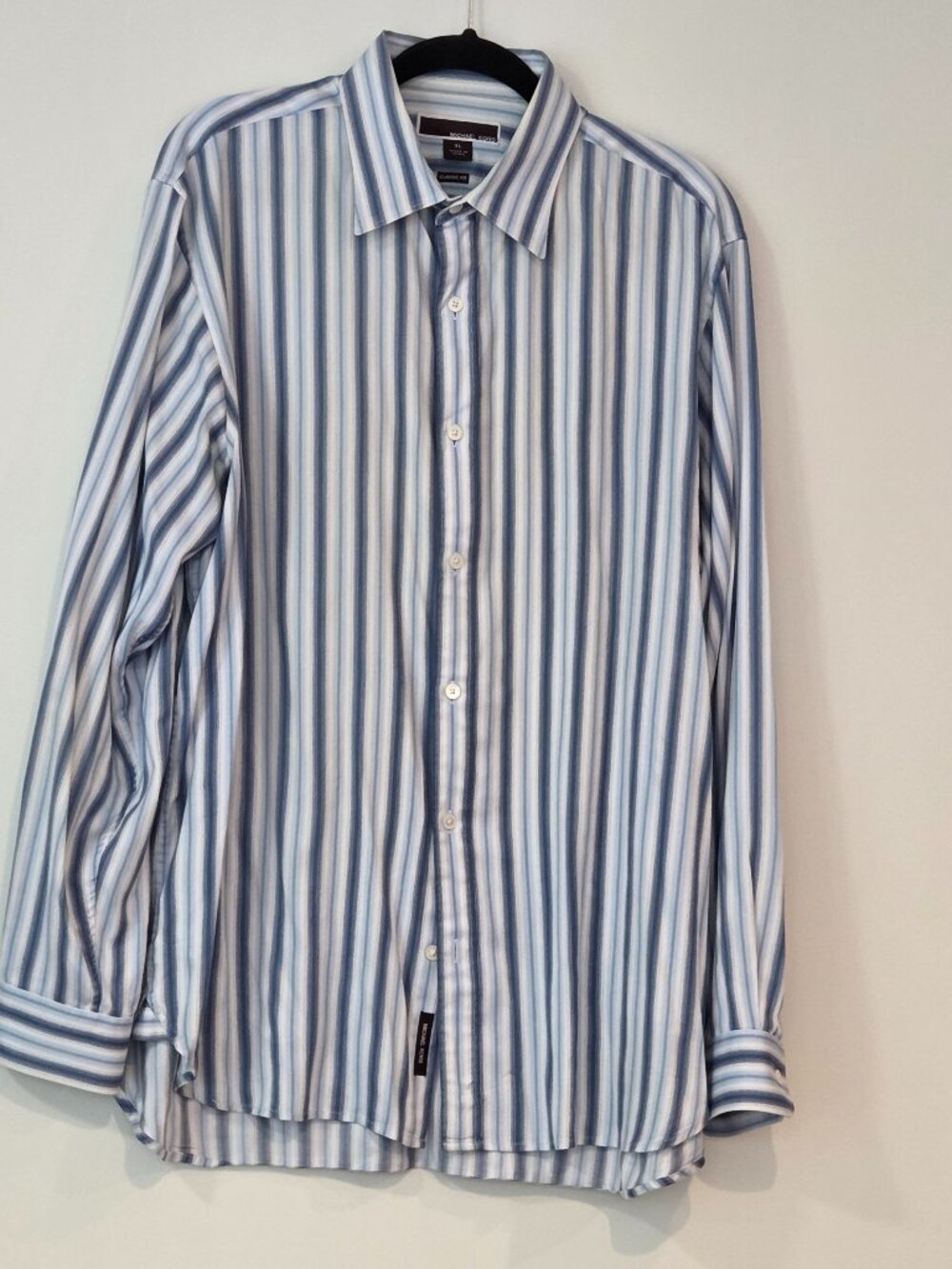 Michael Kors Classic Fit XL Blue Stripe Dress Shirt